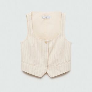 NWOT‎ Mango Striped Cream Vest
